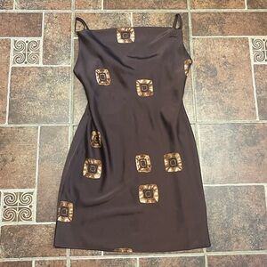 UO satin brown dress